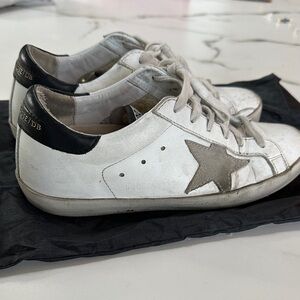Golden Goose White Sneakers with Gray Star - size 36